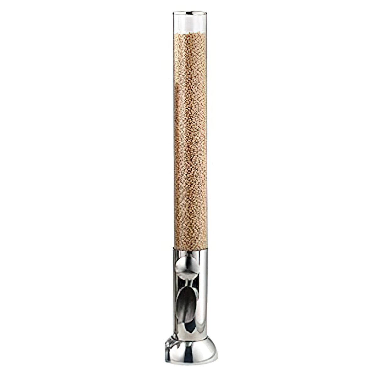 Picture of Winco 3178072 4.8 qt. & 1.2 gal - 4.5L Rotary Cereal & Dry Food Dispenser Set with Base - Stainless Steel & Clear