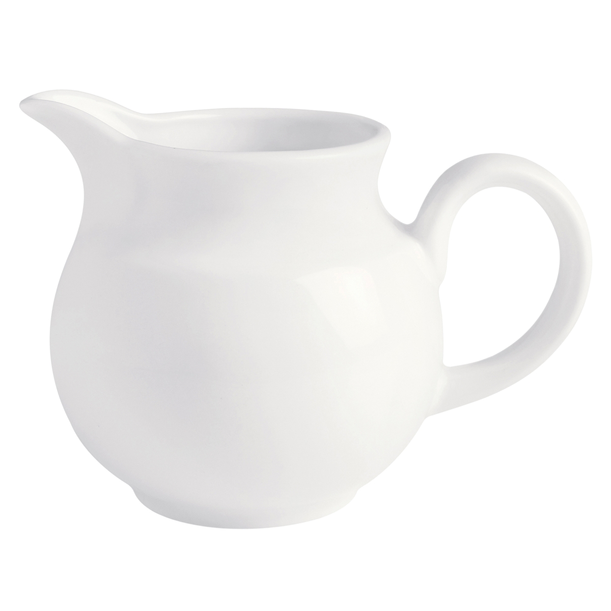 Picture of Winco PA1101908412 15.9 oz Bright White Porcelain Large Round Jug & Gravy Boat, 5.06 Max. Dia., Corona Actualite - 1 Dozen