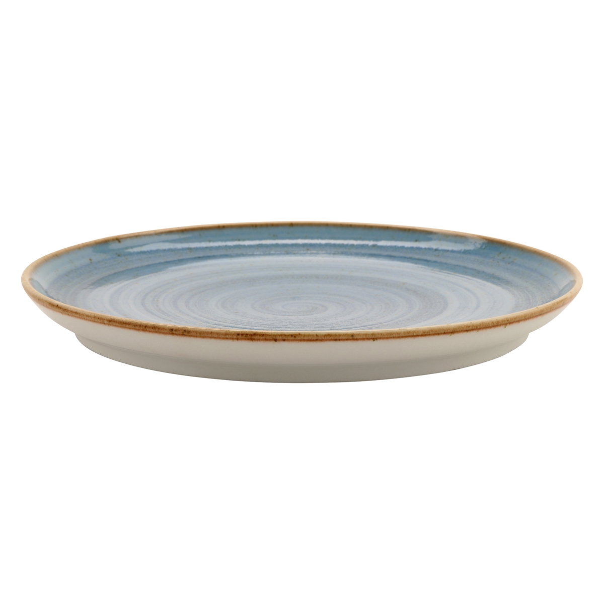 Picture of Winco PA1604711724 7 in. Blue Porcelain Coupe Plate, Corona Blue Artisan - 2 Dozen