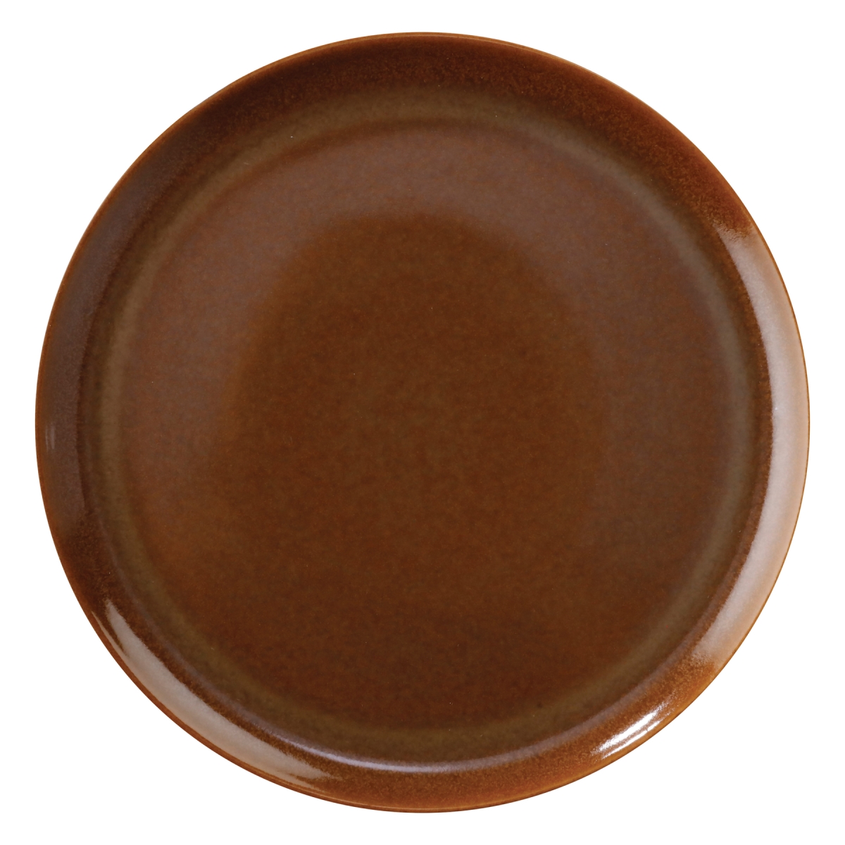 Picture of Winco PA1943711724 7 in. Caramel Reactive Glaze Porcelain Coupe Plate, Corona Cosmos Venus - 2 Dozen