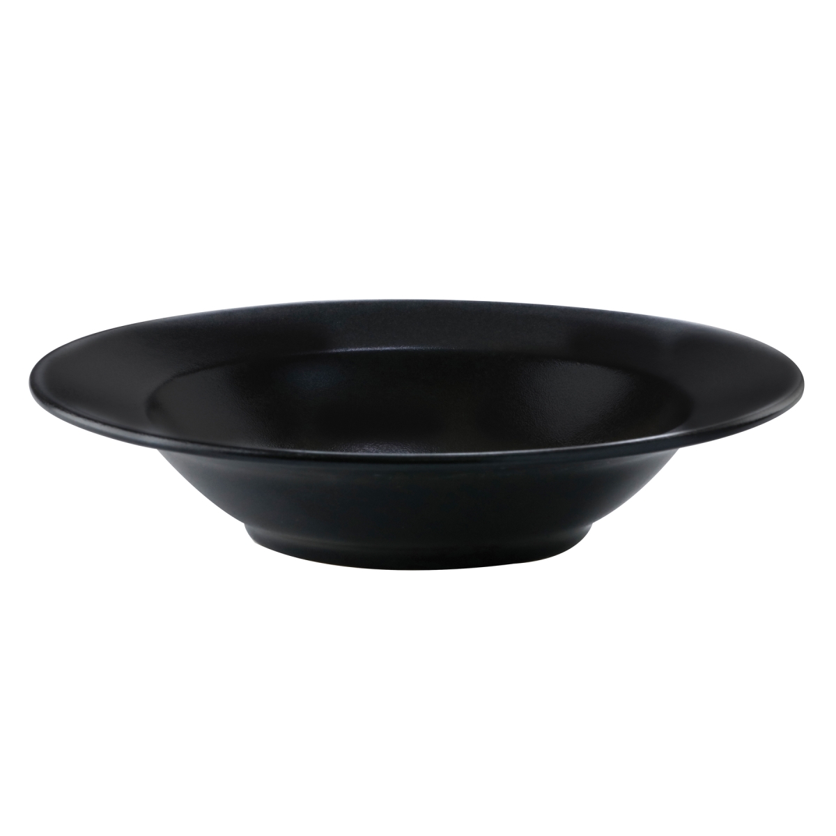 Picture of Winco PP1941903912 18.8 oz Black Reactive Glaze Porcelain Pasta Bowl with Rim, 12 in. Dia., Corona Cosmos Pluto - 1 Dozen