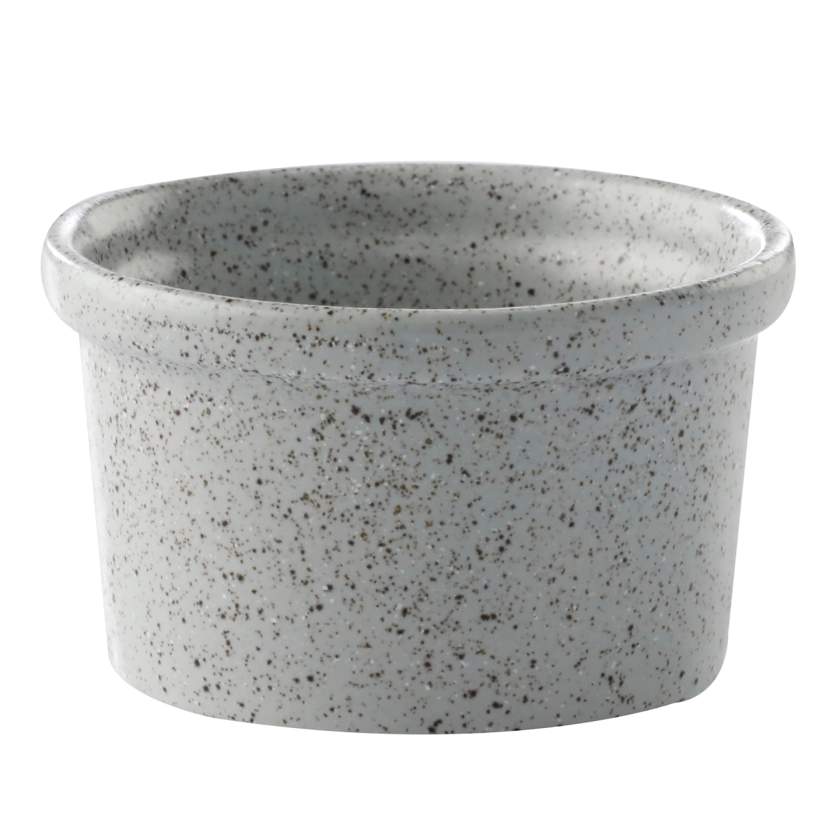 Picture of Winco PP1944807324 6.4 oz Speckled Grey Reactive Glaze Porcelain Ramekin, 3.67 in. Dia., Corona Cosmos Moon - 2 Dozen