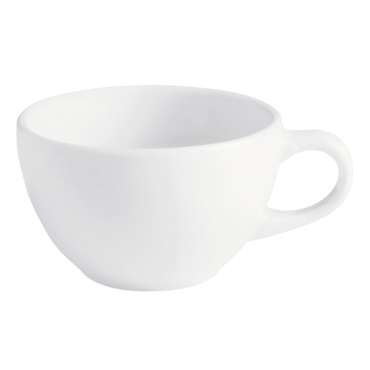 Picture of Winco PA1101904224 3.7 oz Bright White Porcelain Espresso & Tea Cup, 4 in. Dia. with Handle, Corona Actualite - 2 Dozen