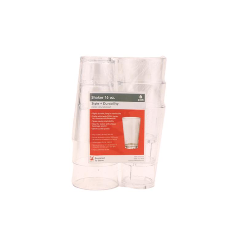 Picture of Winco SP-S-16-1-CL 16 oz - 19 oz Rim-Full, 3.5 in. Shaker, 6 in. Tall - Set of 6 - Clear