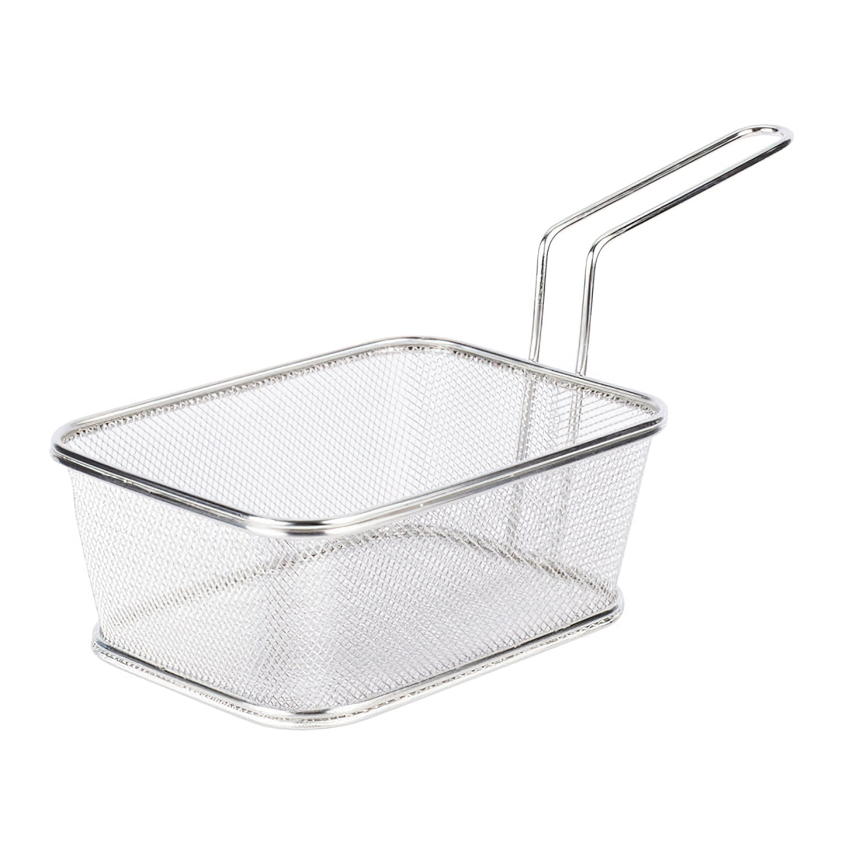 Picture of Winco 4-818610 8 x 6 in. Party Size Serving Fry Basket, 5 in. Tall - Stainless Steel - Each 12