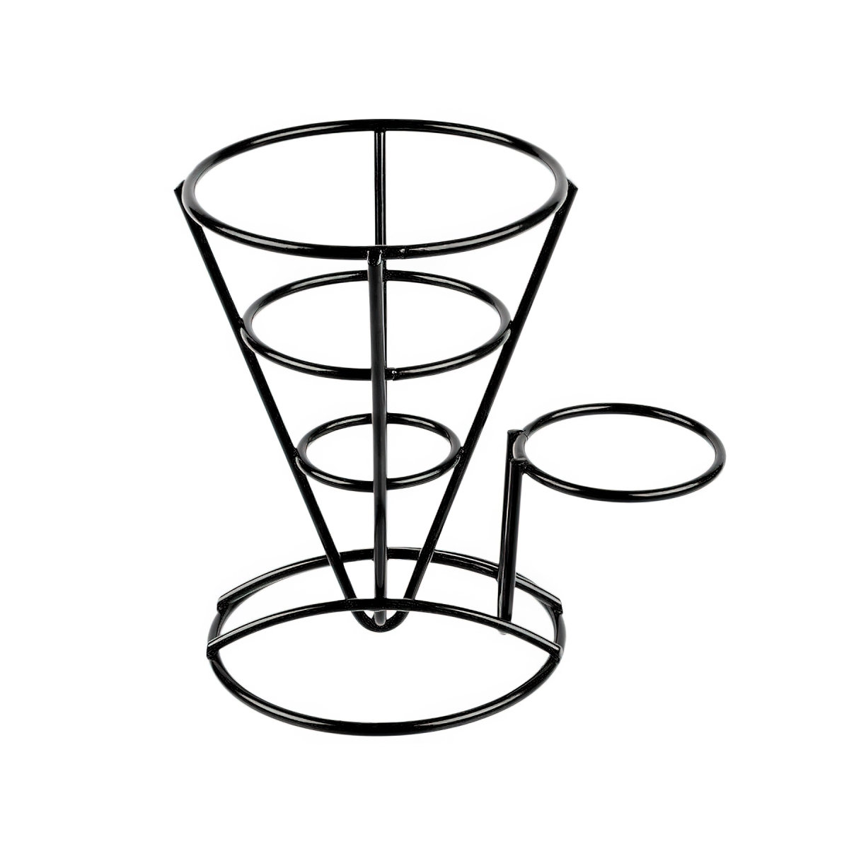 Picture of Winco 4-361644 Fry Cone with 1 Holder, 5 in. Dia., 7 in. Tall - Black - Each 12