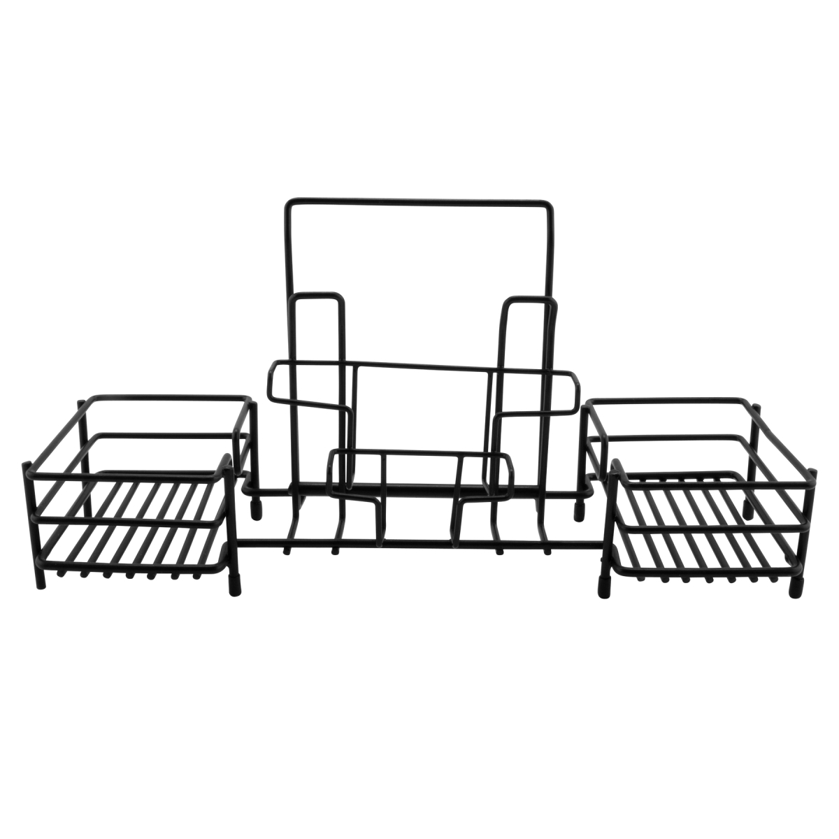 Picture of Winco 4-931852 15 x 4.5 in. 3-Compartment Caddy with Menu Holder, 6.75 in. Tall - Black - Each 12