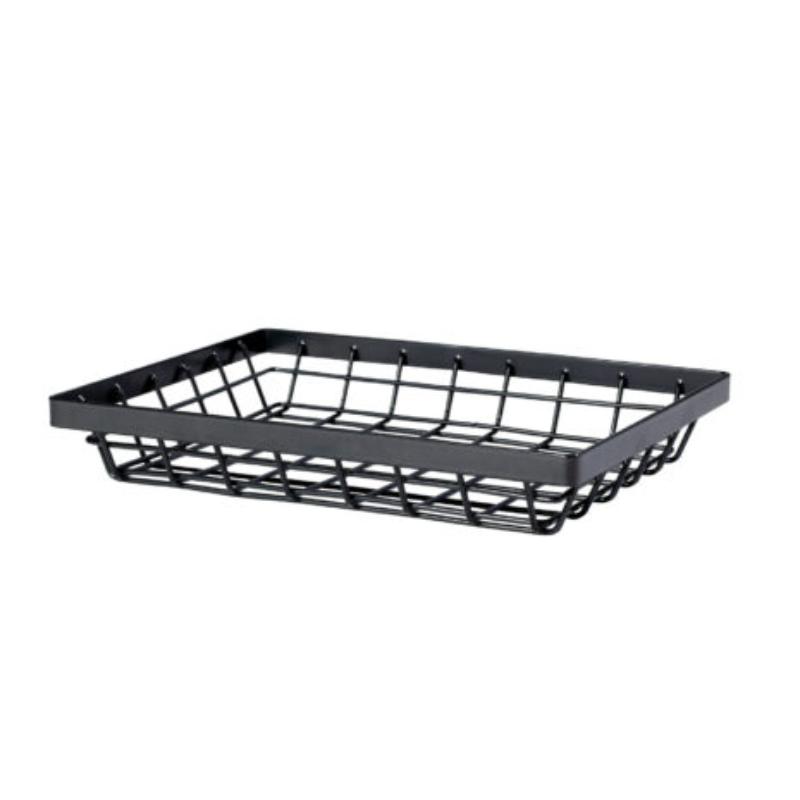 WB-971-MG 9 x 7 in. Rectangular Metal Grey Wire Food Serving Wire Basket, 1.75 in. Tall, G.E.T. Vector