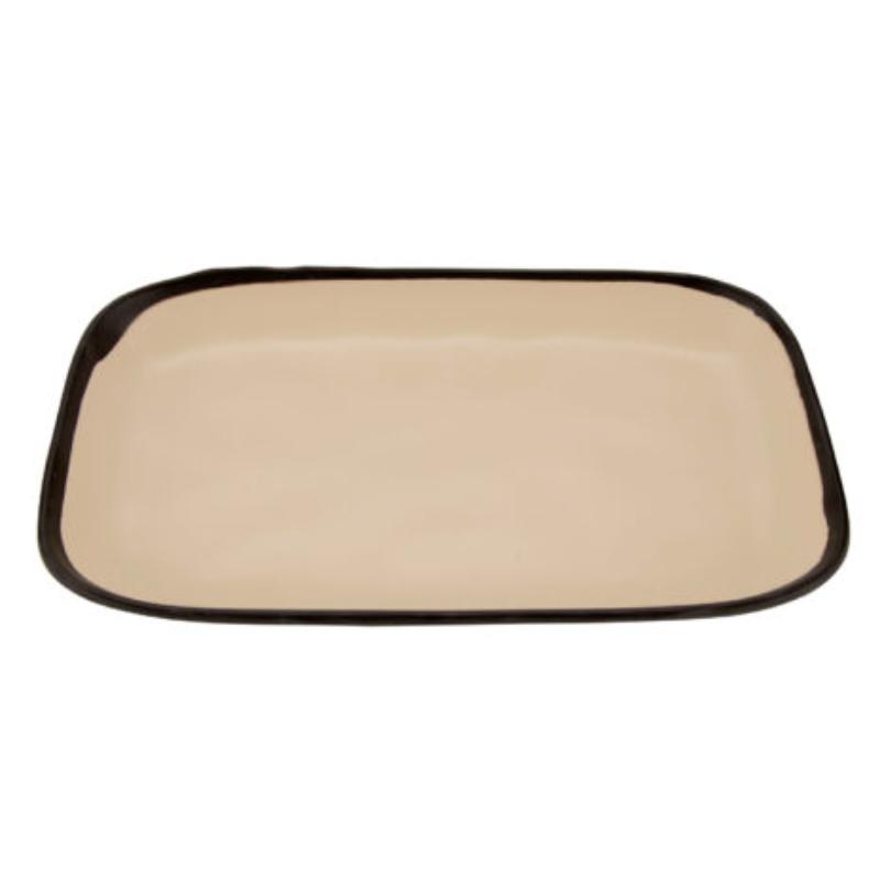 Picture of Winco CS-1170-MA 12 x 7.5 in. Manila Melamine Rectangular Dinner Plate, G.E.T. Pottery Market Matte