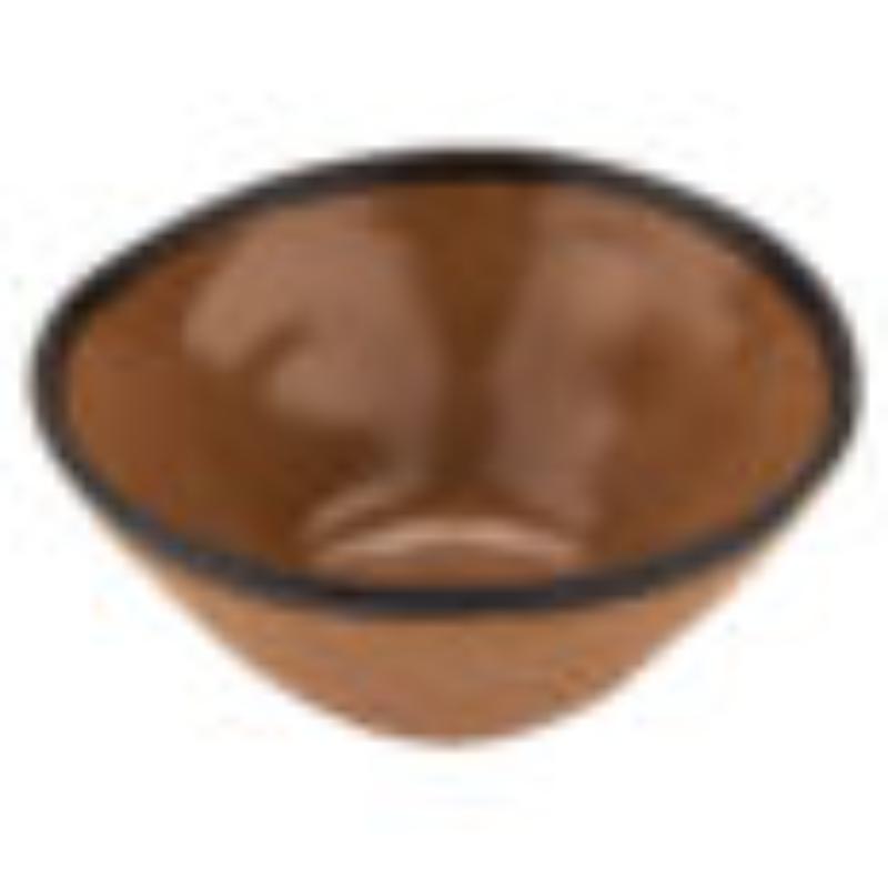 Picture of Winco B-80-TP 8 oz Speckled Taupe Melamine Salad & Soup & Side Dish Bowl - 12 oz Rim-Full, 5 in. Top Dia., 2 in. Deep, G.E.T. Pottery Market Matte