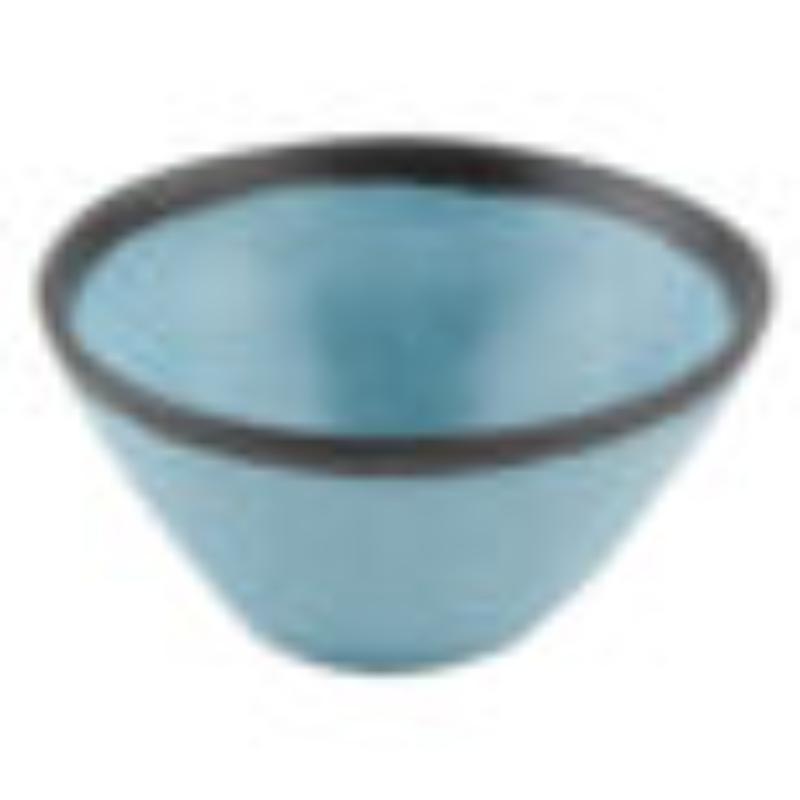 Picture of Winco B-80-GBL 8 oz Speckled Greyish Blue Melamine Salad & Soup & Side Dish Bowl - 12 oz Rim-Full, 5 in. Top Dia., 2 in. Deep, G.E.T. Pottery Market Matte