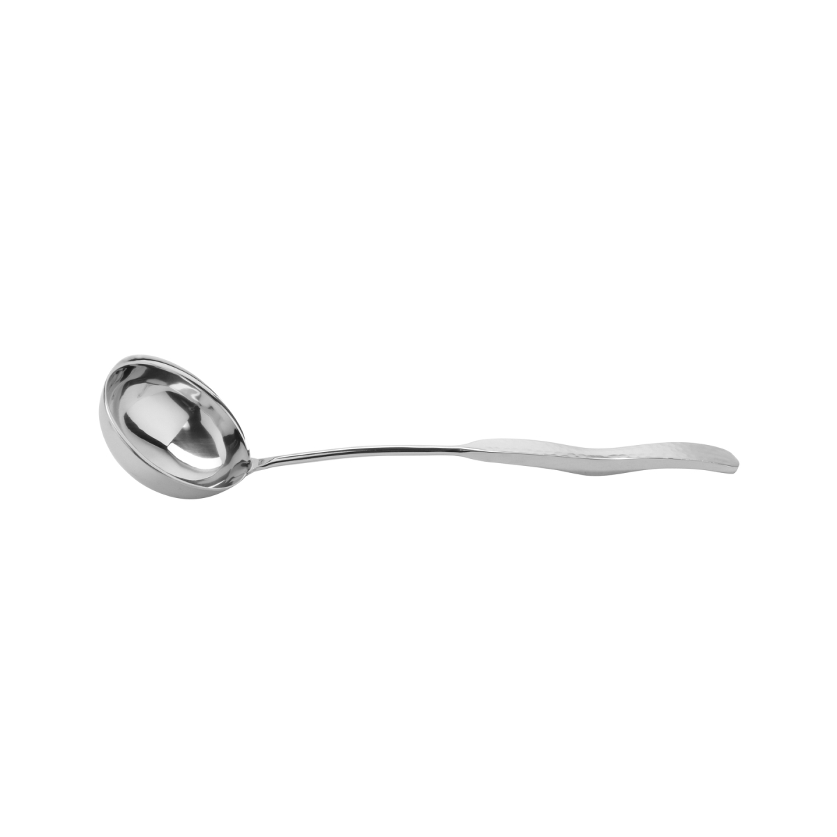 Picture of Winco BSPD-07 4 oz, 13 in. Stainless Steel Solid Soup Ladle with Pounded Finish - Each 12