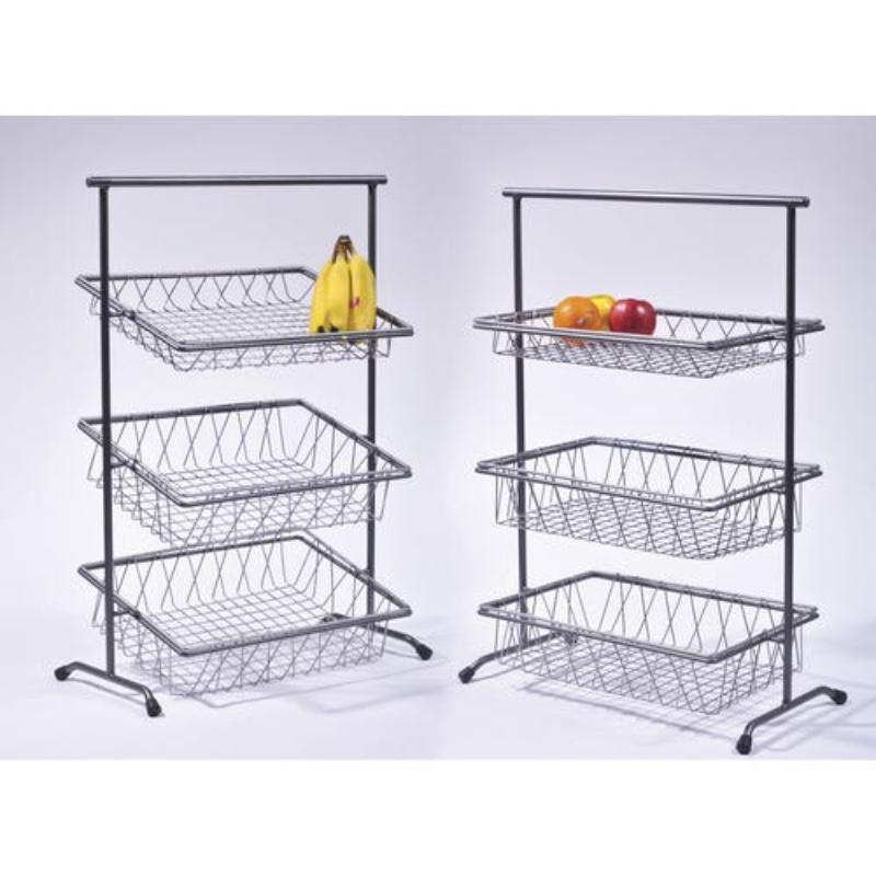 Picture of Winco IR-907 22 x 11 in. Grey Rectangular 3-Tier Tilted Pane Stand, 31.25 in. Tall - Fits IR-903, IR-904, Bamtry-01, Bamtry-02 - 1 Dozen