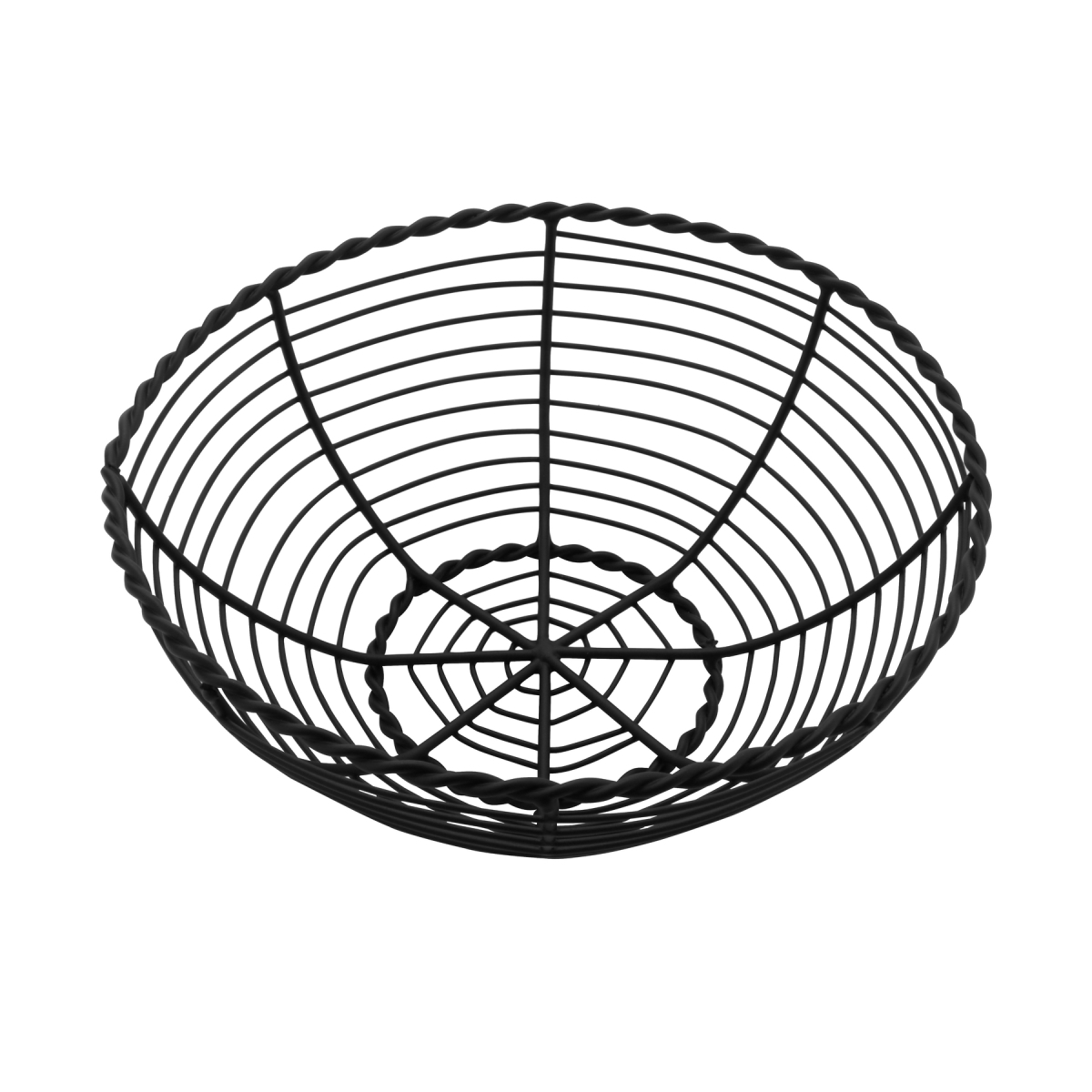 WB-701 8 in. Round Black Wire Basket, 3 in. Deep - Each 48