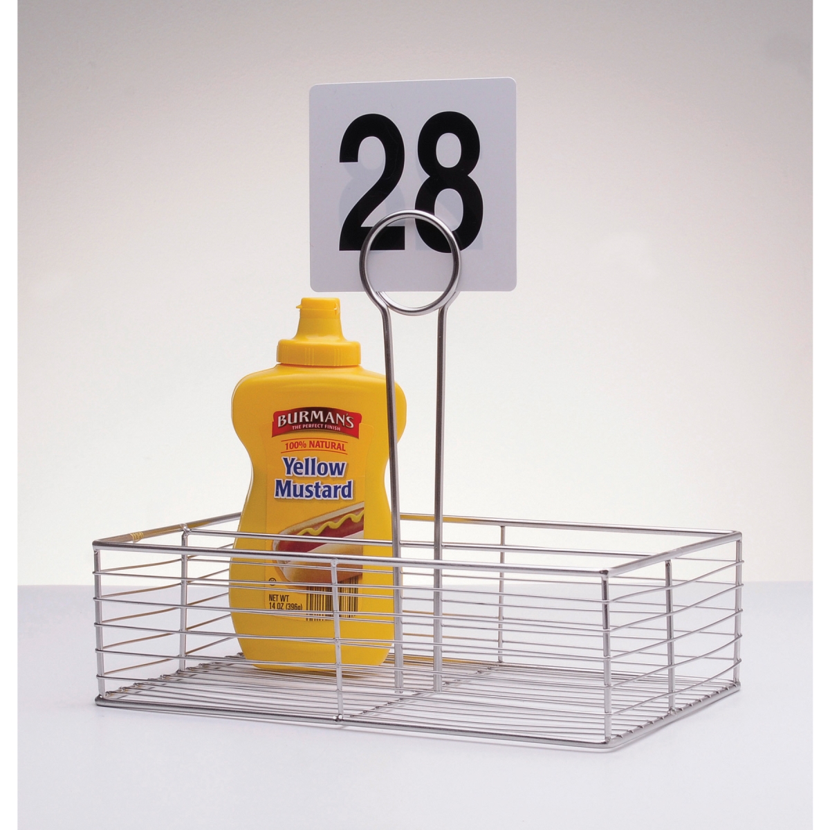 WB-900 10 x 7 in. Rectangular Chrome Wire Basket with Card Holder, 3 in. Deep - Each 12