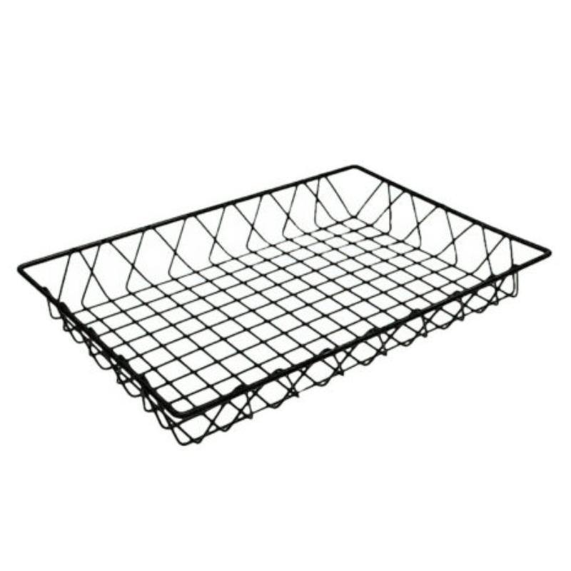 Picture of Winco WB-953-BK 18 x 12 in. Rectangular Wire Pastry Basket, 2 in. Deep - Black