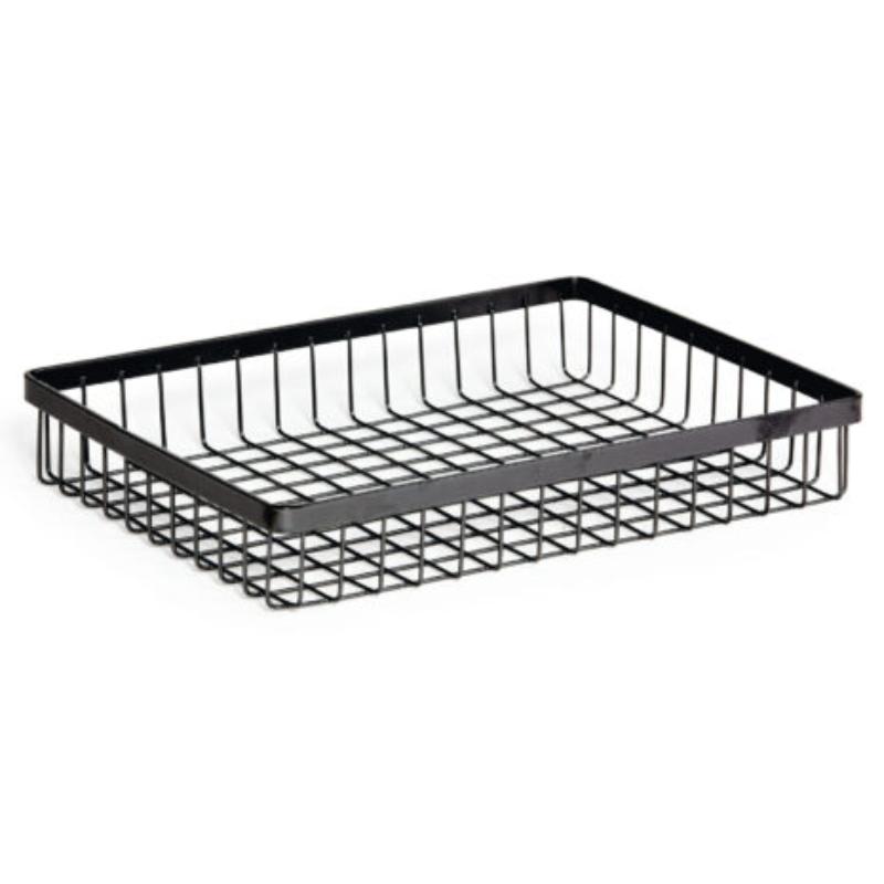 WB-1292-MG 12 x 9 in. Rectangular Wire Basket, 2 in. Tall - Metal Grey