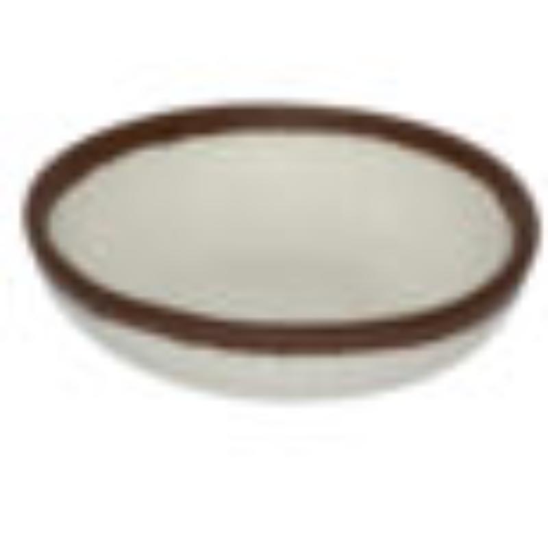 Picture of Winco B-55-CRM 4.5 oz Cream Melamine Ramekin, Small Round Monkey Dish Bowl - 5 oz Rim-Full, 4.5 in. Top Dia., 1 in. Deep, G.E.T. Pottery Market Glazed