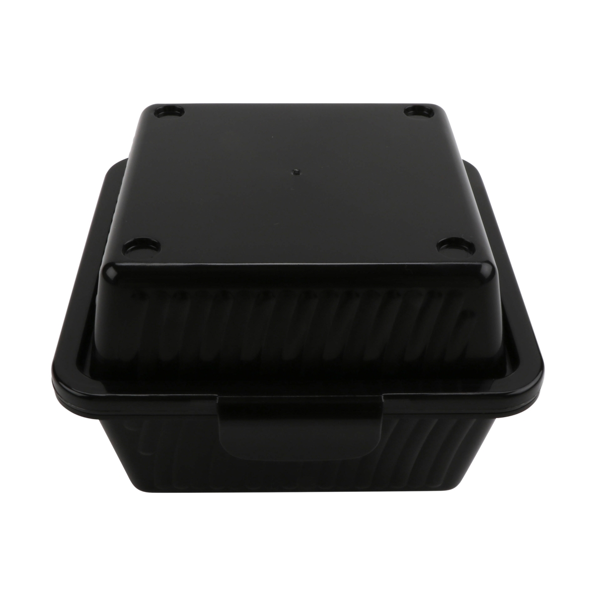 Picture of Winco EC-08-1-BK Single Entree, Black, Polypropylene, Food Reusable Container, 5 x 5 x 3.25 in. - G.E.T. Eco-Takeouts - 2 Dozen