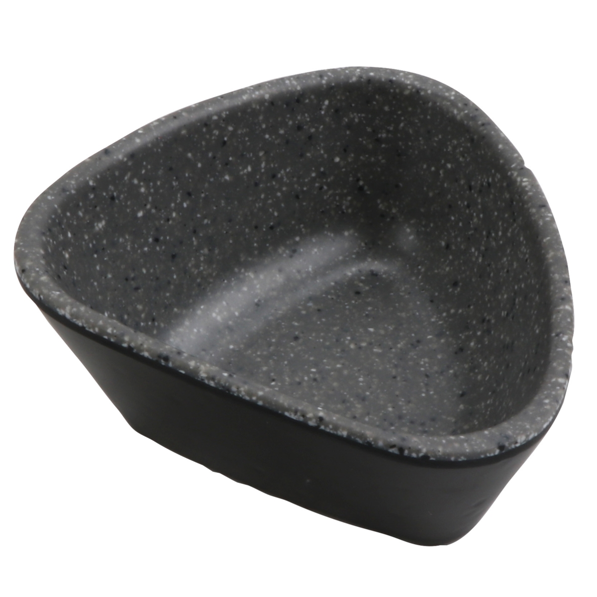 Picture of Winco 30282-BK-SG 3.5 oz Revive Stone Grey & Black Triangle Melamine Ramekin with Organic Texture, 3.69 x 3.44 x 1.63 in. - G.E.T, Cheforward - Each 24