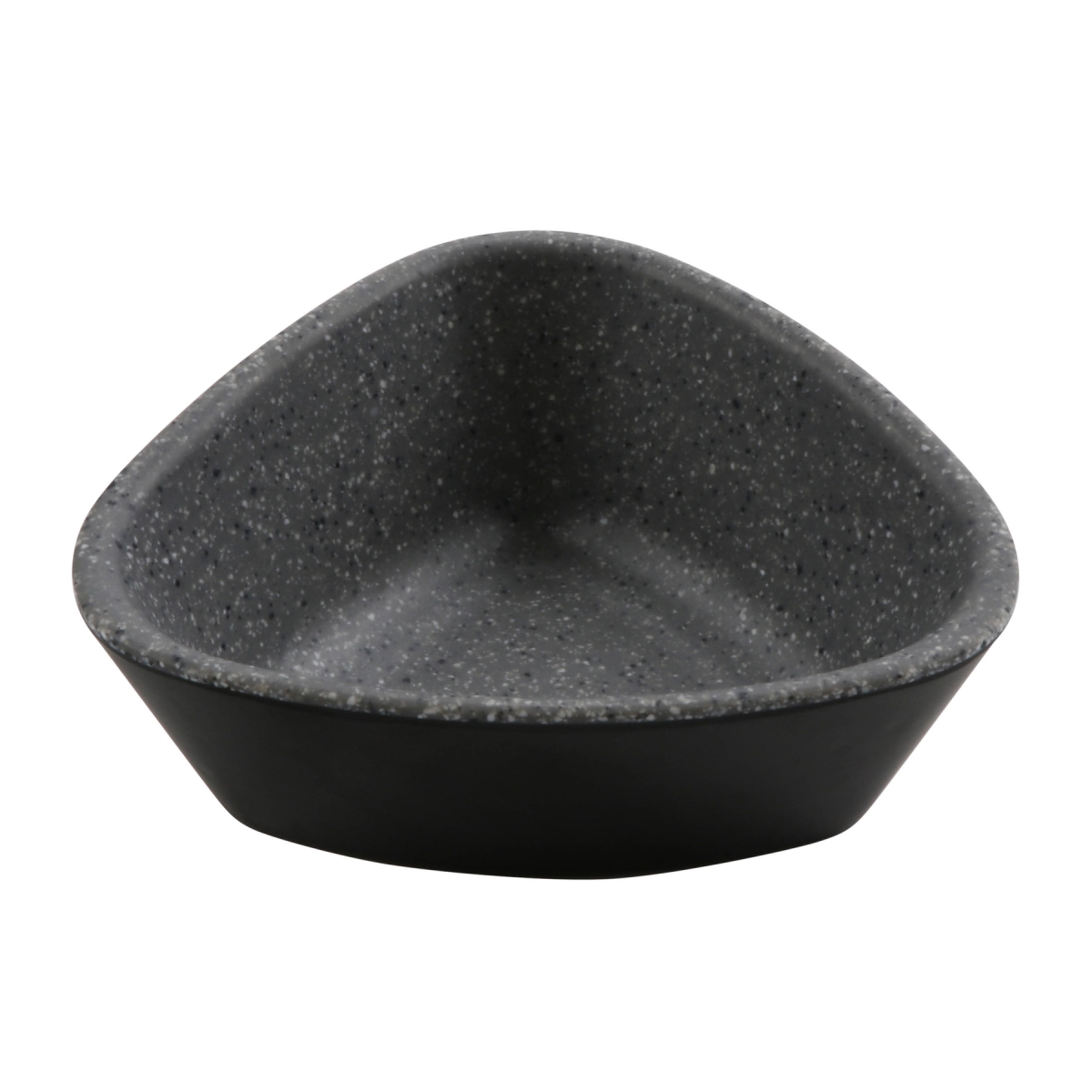 Picture of Winco 30482-BK-SG 4.5 oz Revive Stone Grey & Black Triangle Melamine Ramekin with Organic Texture, 4.19 x 3.75 x 0.75 in. - G.E.T, Cheforward - Each 24