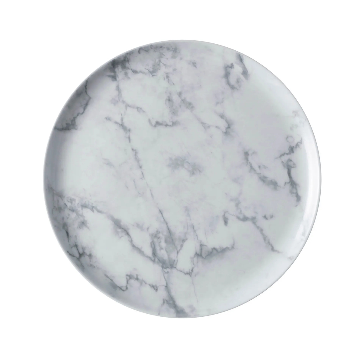 Picture of Winco PA110F712312 9 in. Porcelain Coupe Plate, 9 x 9 x 1 in. - G.E.T. Corona Marble - 1 Dozen