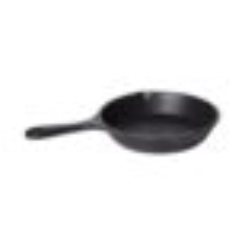 Picture of Winco SK-20-ABK 20 oz - 25 oz Rim-Full - Round Aluminum Skillet, 7.22 in. Dia. x 1.26 in. Serving Area, 11.8 x 7.70 in. with Handles, Black Cast Aluminum Heiss, Tabletop