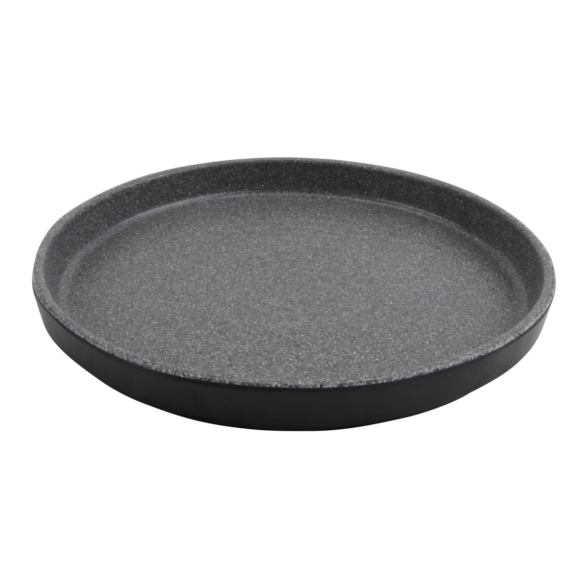 Picture of Winco INF215 10 in. Infuse Stone Grey & Black Melamine Plate with Edge Rim - Medium - 10 x 10 x 1.4 in. - G.E.T, Cheforward - Each 12