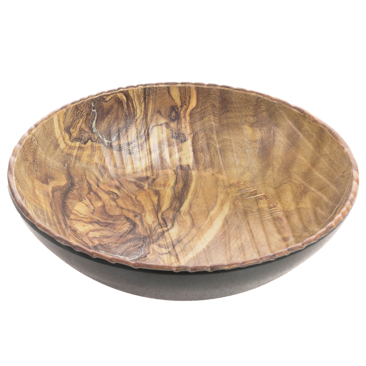 Picture of Winco TRA205 13 in. Transform Olive Wood Extra Large Buffet Bowl 13 x 13 x 4 in. - G.E.T, Cheforward - Stone Natural & Black - Each 6