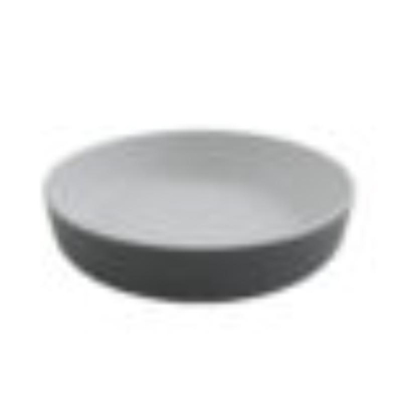 Picture of Winco RB-9-WM-GRM 9 in. Low Street 42 oz Melamine Bowl - 54 oz Rim Full - White Matte Inside & Grey Matte Outside, G.E.T. Roca