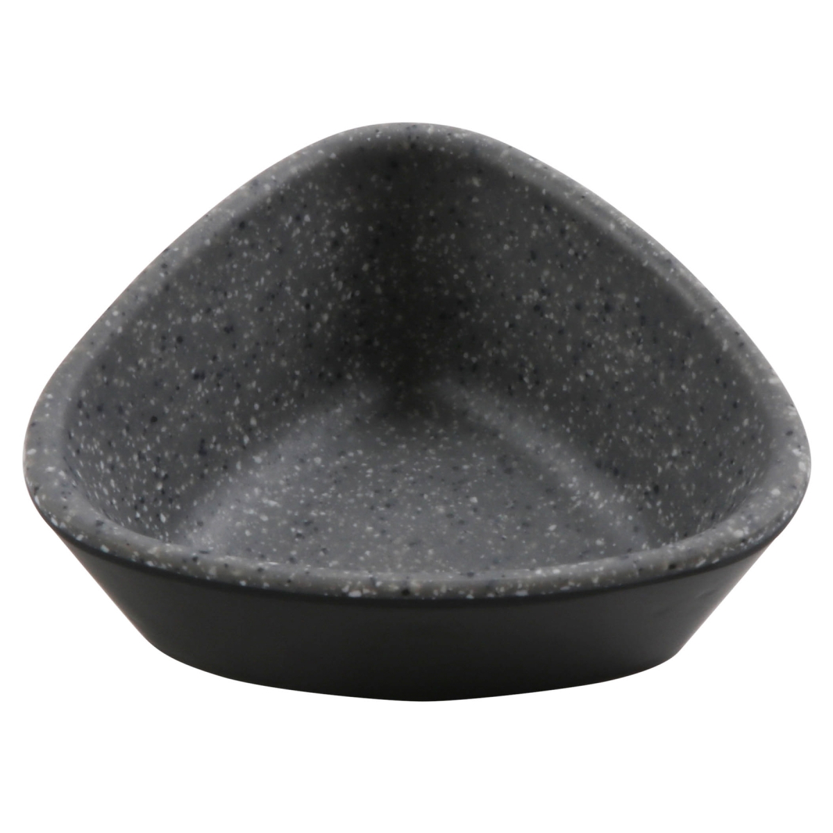 Picture of Winco 30480-BK-SG 1.5 oz Revive Stone Grey & Black Triangle Melamine Ramekin with Organic Texture, 3 x 2.75 x 1.25 in. - G.E.T, Cheforward - Each 24