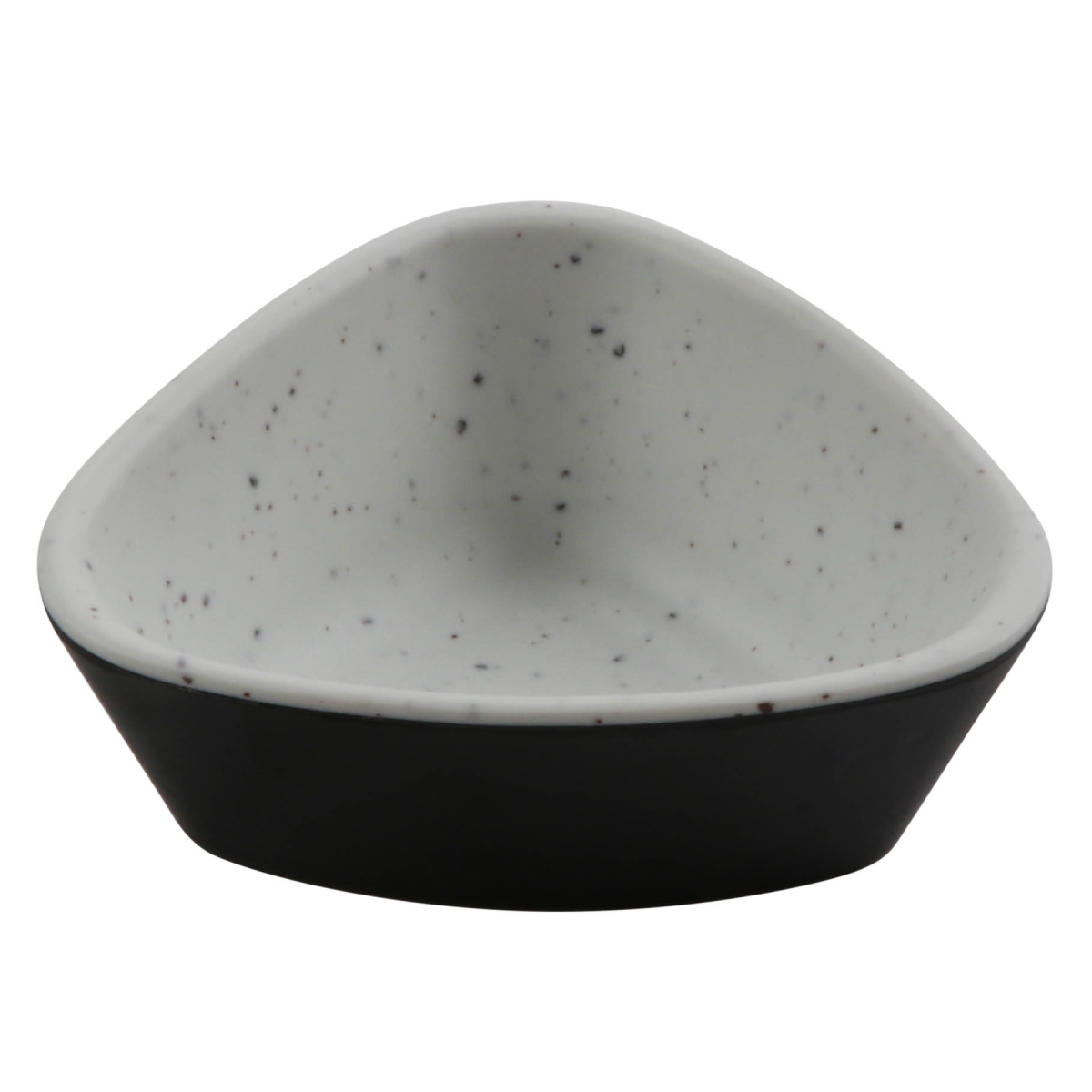 Picture of Winco 30481-BK-SN 2.5 oz Revive Stone Natural & Black Triangle Melamine Ramekin with Organic Texture, 3.25 x 3 x 1.63 in. - G.E.T, Cheforward - Each 24