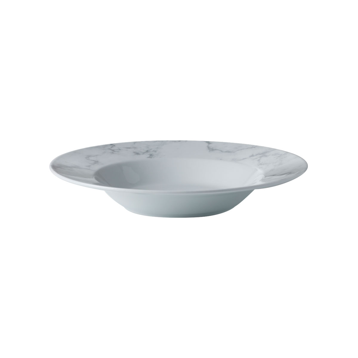 Picture of Winco PA110F923706 12.75 in. Porcelain Rimmed Pasta Bowl, 12.7 x 12.7 x 2.1 in., G.E.T. Corona Marble - White & Grey - 1 Dozen