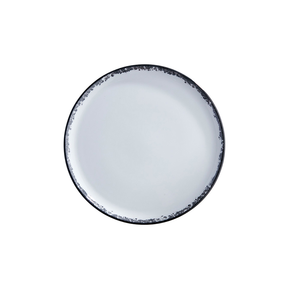 Picture of Winco PA1007712812 Ink Coupe Plate, 11 in. - White with Black Rim - 1 Dozen