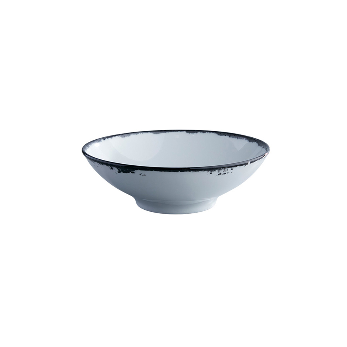 Picture of Winco PA1007923312 8.25 in. 34 oz Ink Bowl - White with Black Rim - 1 Dozen