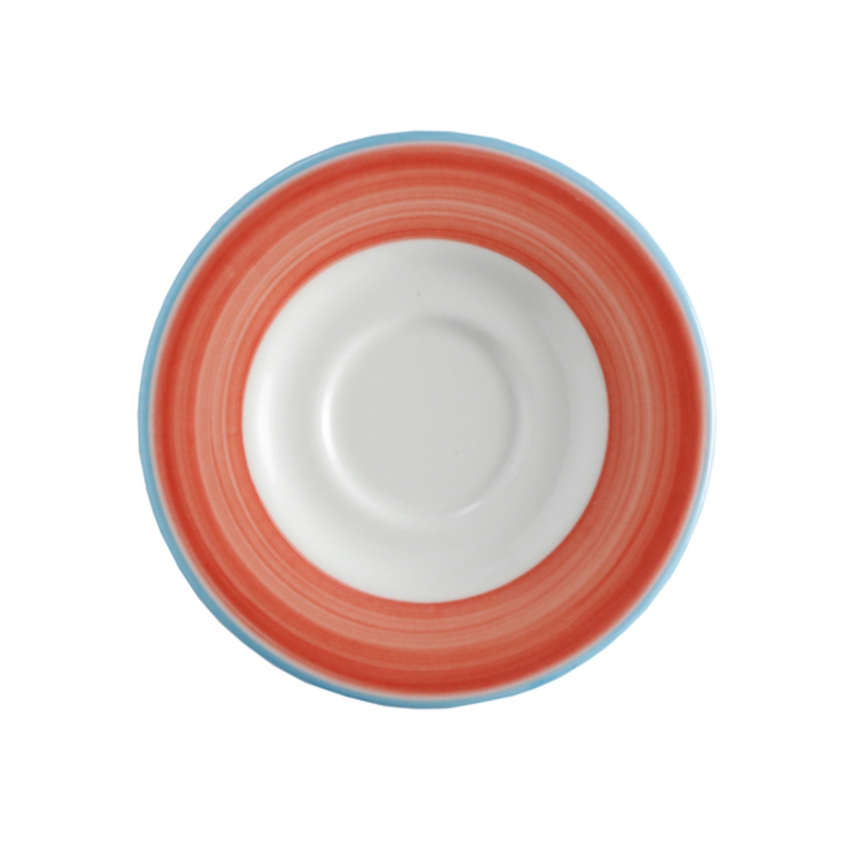 Picture of Winco PA1602900124 5 in. Coral Porcelain Coffee & Espresso Saucer, Corona Calypso - 2 Dozen