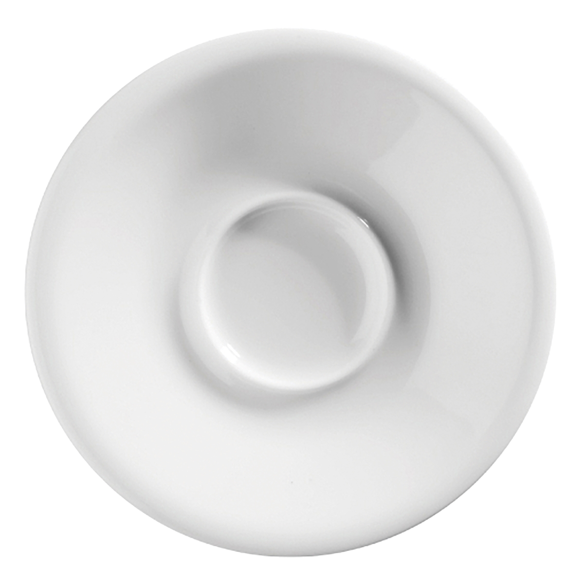 Picture of Winco PA1101810124 5 in. Bright White Porcelain Espresso Saucer, Corona Actualite - 2 Dozen