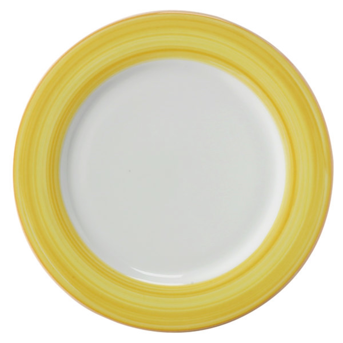 Picture of Winco PA1600902912 12.25 in. Yellow Porcelain Rolled Edge Plate, Corona Calypso - 1 Dozen
