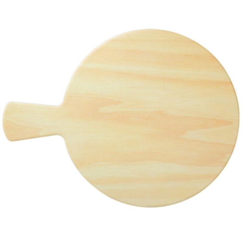 Picture of Winco SB-1100-BW 11 in. Melamine Round Faux Birch Wood Display with Foot, 14.75 in. with Handle, 0.75 in. Tall