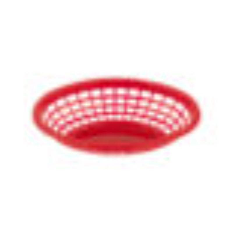 Picture of Winco OB-734-R 8 x 5.5 in. Oval Basket, 2 in. Deep - Red