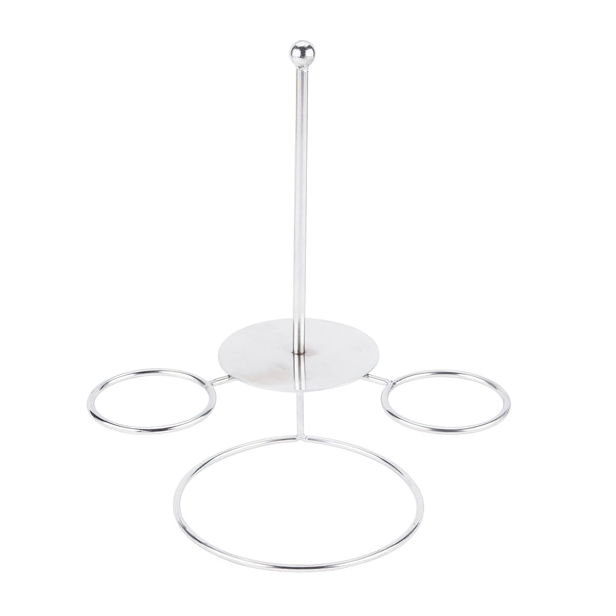 Picture of Winco 4-81878 Onion Ring Tower with 2 Holders, 4 in. Dia., 7 in. Tall, 2.75 in. - Stainless Steel - Each 12