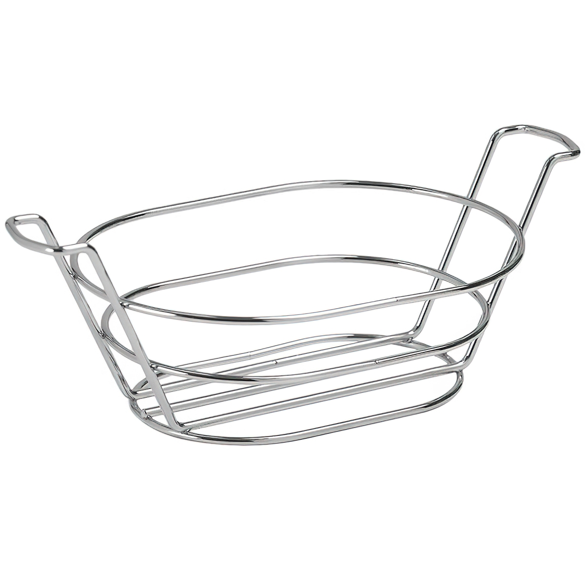 Picture of Winco 4-22785 8.5 x 6 in. Oval Basket with Handles, 3 in. Tall - Stainless Steel - Each 24