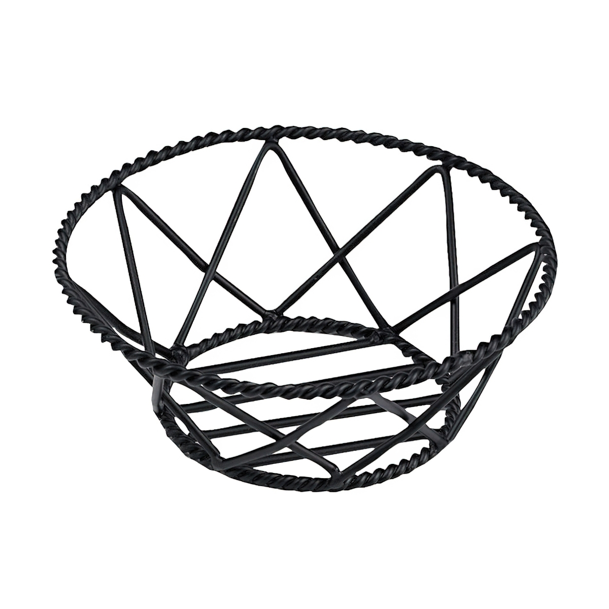 Picture of Winco 4-31433 8 in. Round Braided Basket, 3 in. Tall - Black - Each 12