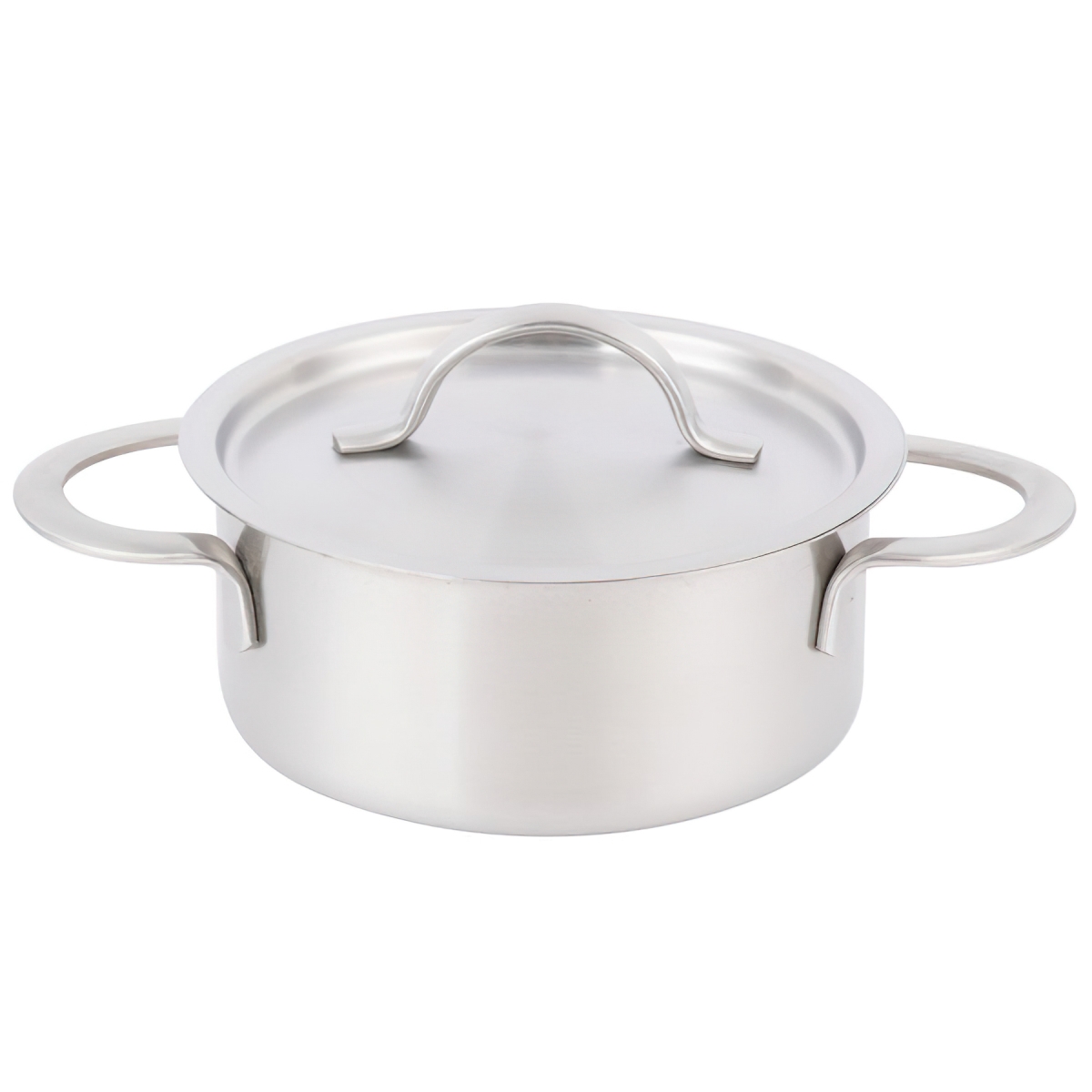 Picture of Winco 4-80910 10 oz, 4.4 in. Mini Bistro Pot with Lid, 2 in. Tall, Satin Finish - Stainless Steel - Each 12