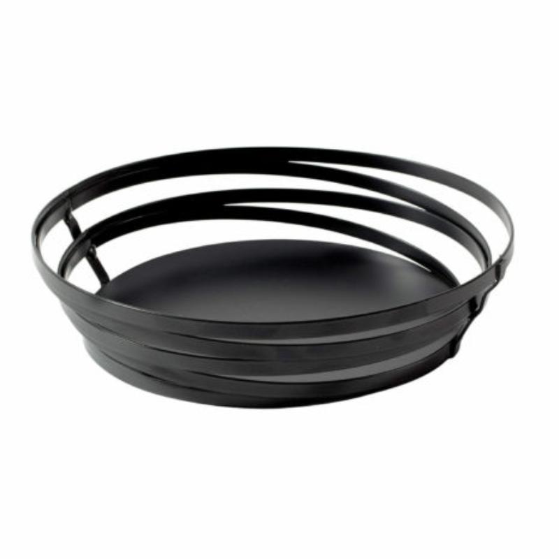 Picture of Winco WB-992-MG 9 in. Dia., Round Metal Grey Wire Food Serving Basket, Cyclone, 2.25 in. Tall