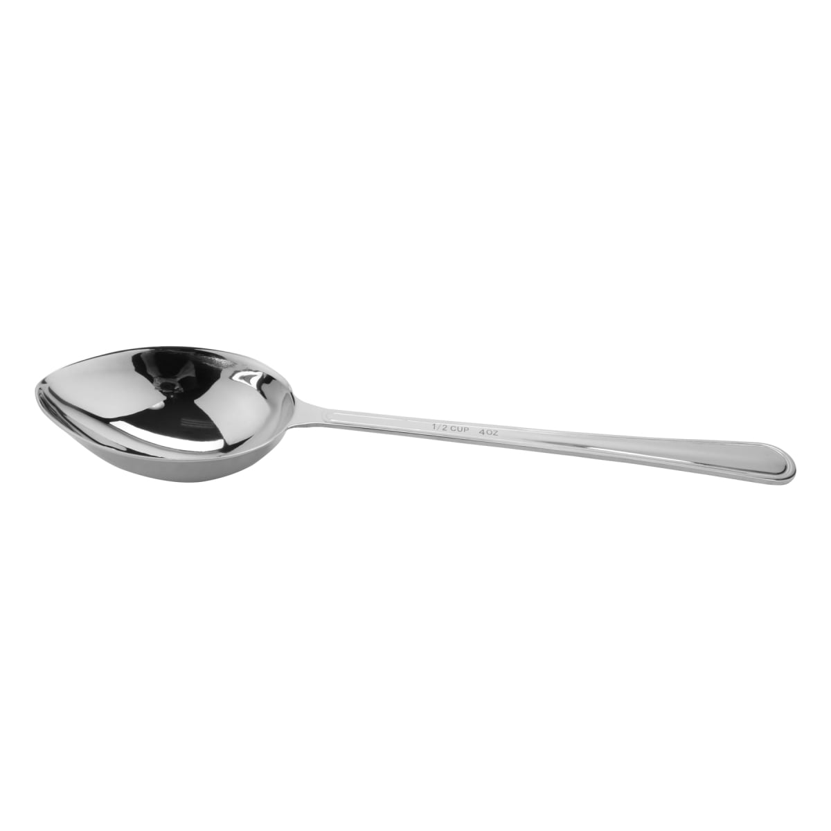 Picture of Winco BSRIM-21 12.75 in. Portion Control Solid Bowl Spoon 4 oz, 18-8 Stainless Steel - 96 at Per Master, 6 at Per Inner - Each 12
