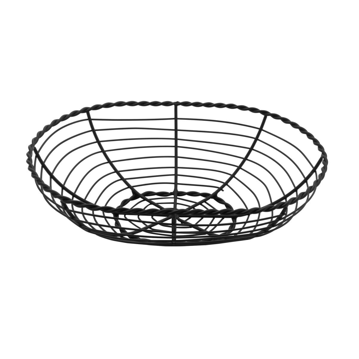 WB-702 10 x 7 in. Oval Black Wire Basket, 3 in. Deep - Each 6