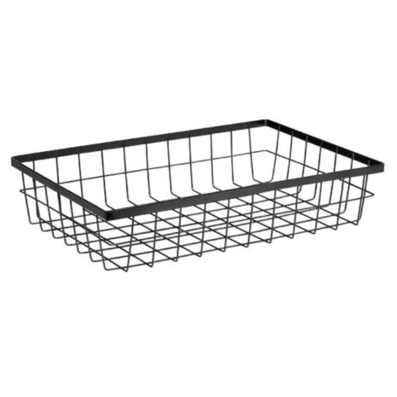 WB-1814-MG 17.75 x 11.25 in. Rectangular Wire Basket, 4 in. Tall - Metal Grey