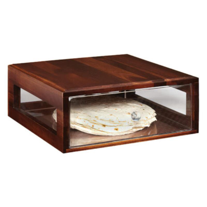 Picture of Winco BB-RECT-14-W 14.75 x 12.75 in. Rectangular Stackable Wood Bread Box with Acrylic Drawer, 5 in. Tall - Walnut