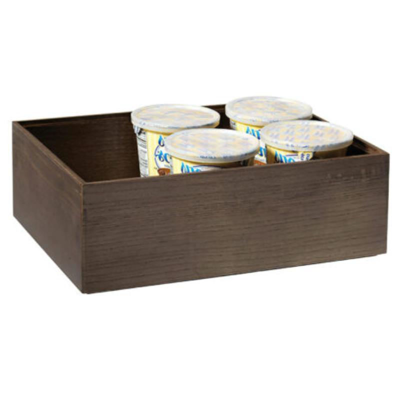Picture of Winco WB-1294WD-GA 12 x 9 in. Rectangular Stackable Wood Display Box & Condiment Organizer, 4 in. Tall - Grey Ash